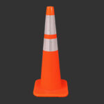 Cono vial base cuadrada 2 franjas